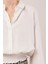 Bel ve Bilek Lastikli Beyaz Bluz 3