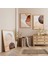 Ahşap Çerçeveli Minimalist Soyut Sanat Üçlü Ahşap Tablo Seti 1