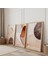 Ahşap Çerçeveli Minimalist Soyut Sanat Üçlü Ahşap Tablo Seti 2