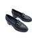 SV350 Hakiki Deri 5 cm Topuklu Siyah Kadın Klasik Loafer Ayakkabı 3
