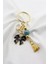 Gold Renkli Mavi Nazar Boncuklu Salkım Kurdele Anahtarlık, Yeni Çanta Süsü 2