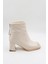 Ithal Seri Kadın Rugan Topuklu Toka Detaylı Bot GJ415 - Bej - 36 1