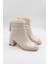 Ithal Seri Kadın Rugan Topuklu Toka Detaylı Bot GJ415 - Bej - 36 3