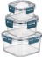 ® 3'lü Pratik Silikon Contalı Sızdırmaz Kapaklı Sağlam Istiflenebilir Saklama Kapları 1