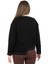 Cepli Bisiklet Yaka Üç Iplik Asimetrik Sweatshirt Siyah 5