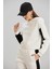 Kapüşonlu Crop Sweatshirt Ekru 2