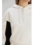 Kapüşonlu Crop Sweatshirt Ekru 5