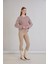 Dikiş Detay Çizgili Sweatshirt 2