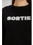 Kadın Bisiklet Yaka Regular Kalıp Midi Boy Sortie Baskılı Siyah Basic Sweatshirt 4