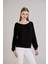 Kol Etek Kaşkorse Geniş Yaka Sweatshirt 1