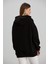 .kapşonlu Kanguru Cepli Üç Iplik Sweatshirt Siyah 3