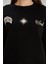 Güneş Baskılı Bisiklet Yaka Üç Iplik Sweat Siyah 5