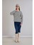 Dikiş Detay Çizgili Sweatshirt 2