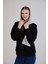 Triko Garnili Kapüşonlu Üç Iplik Sweatshirt 1