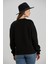 Kadın Siyah Renk Nazar Boncuklu Bisiklet Yaka Üç Iplik Sweatshirt 3