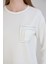 Dikiş Detay Bisiklet Yaka Modal Sweatshirt Ekru 6