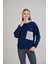 Triko Garnili Kapüşonlu Üç Iplik Sweatshirt 1
