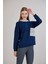 Triko Garnili Kapüşonlu Üç Iplik Sweatshirt 4