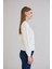 Eteği Üç Düğmeli ve Kaşkorseli Bisiklet Yaka Sweatshirt Ekru 6
