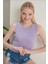 Kadın Halter Yaka Kaşkorse Mor Crop Atlet Xl 1