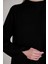 Dikiş Detay Bisiklet Yaka Modal Sweatshirt Siyah 6