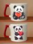Kalp ve Panda Teması Baskılı Kupa - Erkek Hediye, Sevgiliye Doğum Günü Hediyeleri 1