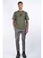 Erkek Kısa Kollu Kırık Beyaz Renkli, Garni Kumaşlı Baskılı Regular Fit T-Shirt 4