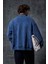 Erkek Oversize Yıkamalı Fermuarlı Sweatshirt Lacivert 3