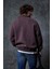Erkek Oversize Yarım Fermuarlı Sweatshirt Kahverengi 6