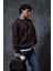 Erkek Oversize Bisiklet Yaka Basic Sweatshirt Kahverengi 3