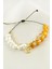 Sepetim Kelebek Inci Boncuk Zincirli Bileklik-Sarı 2