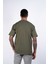 Erkek Kısa Kollu Haki Renkli, Poplin Garnili, Baskılı, Regular Fit Örme T-Shirt 2