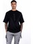 Erkek Kısa Kollu Siyah Renkli, Dokuma Garnili Baskılı, Regular Fit Örme T-Shirt 1