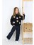 Kız Çocuk Jean Kargo Cepli Kot Pantolon Sweatshirtli Takım 3