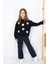Kız Çocuk Jean Kargo Cepli Kot Pantolon Sweatshirtli Takım 4