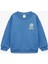 Baskılı Uzun Kollu Bisiklet Yaka Pamuklu Sweatshirt 1