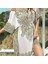 Tcherchı Çiçek Desenli Bol Yarı Transparan Kaftan Tarzı Plaj Elbisesi (Yurt Dışından) 1