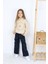 Kız Çocuk Jean Kargo Cepli Kot Pantolon Sweatshirtli Takım 4
