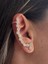 Zirkon Taşlı Sıralı Yıldız Küpe Earcuff (Kıkırdak Küpesi) 2