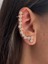 Zirkon Taşlı Sıralı Yıldız Küpe Earcuff (Kıkırdak Küpesi) 3