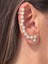 Zirkon Taşlı Sıralı Yıldız Küpe Earcuff (Kıkırdak Küpesi) 6