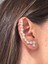 Zirkon Taşlı Sıralı Yıldız Küpe Earcuff (Kıkırdak Küpesi) 7