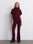 71910 Yüksek Bel Örme Pantolon-Bordo 1