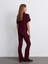 71910 Yüksek Bel Örme Pantolon-Bordo 2