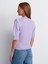 10821 Bisiklet Yaka Kısa Kollu Triko Kazak-Lila 2