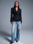 60774 Fitted Kesim Vatkalı Blazer-Siyah 5