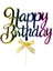 Çok Renkli Happy Birthday Yazılı Pasta Süsü-Çubuğu 3