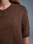 10831 V Yaka Kısa Kollu Triko Kazak-Kahve 4