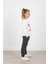 Pembe Logolu Beyaz Çocuk Sweatshirt (9-12 Yaş) 2