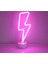 Pembe Yıldırım Şimşek Şeklinde USB ve Pilli Neon Masa Lambası 1